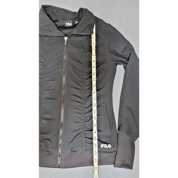FILA Women Athletic Jacket Windbreaker Moisture Wicking Black Zip Up - XS - Picture 4 of 10